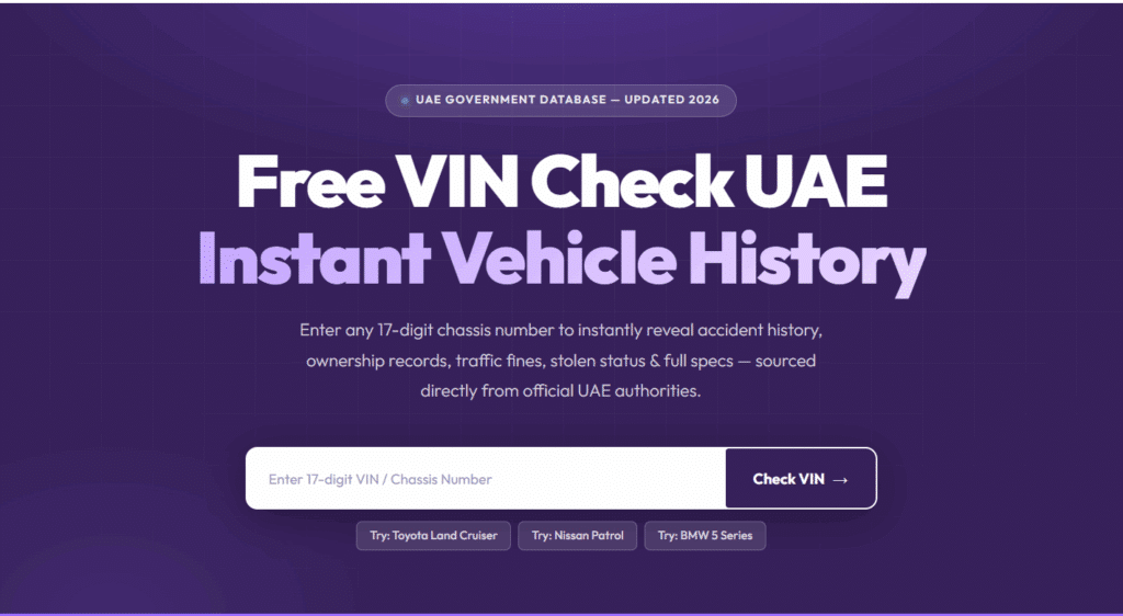 Free Vin Check UAE