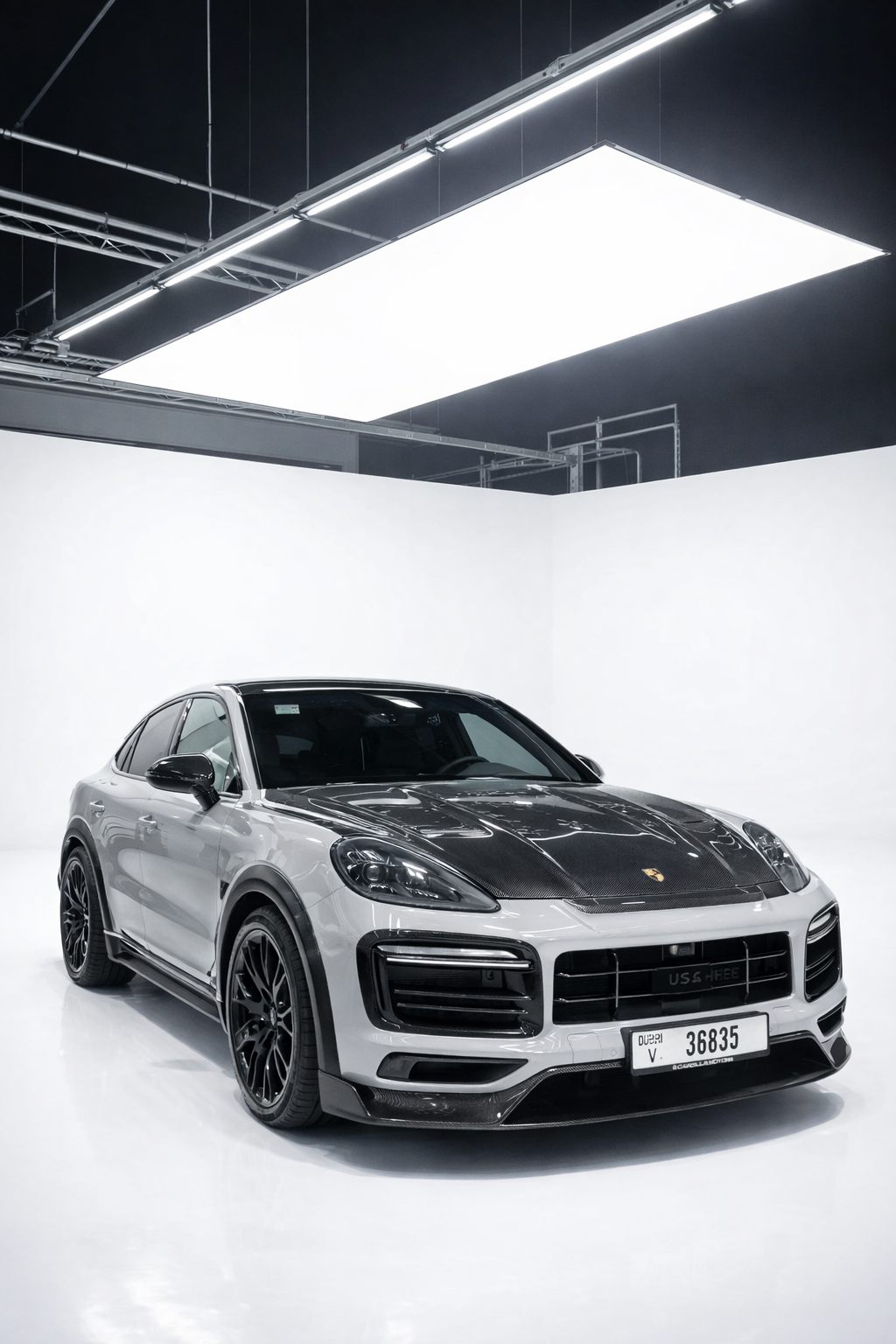 Porsche Cayenne custom body kit and carbon bonnet Dubai